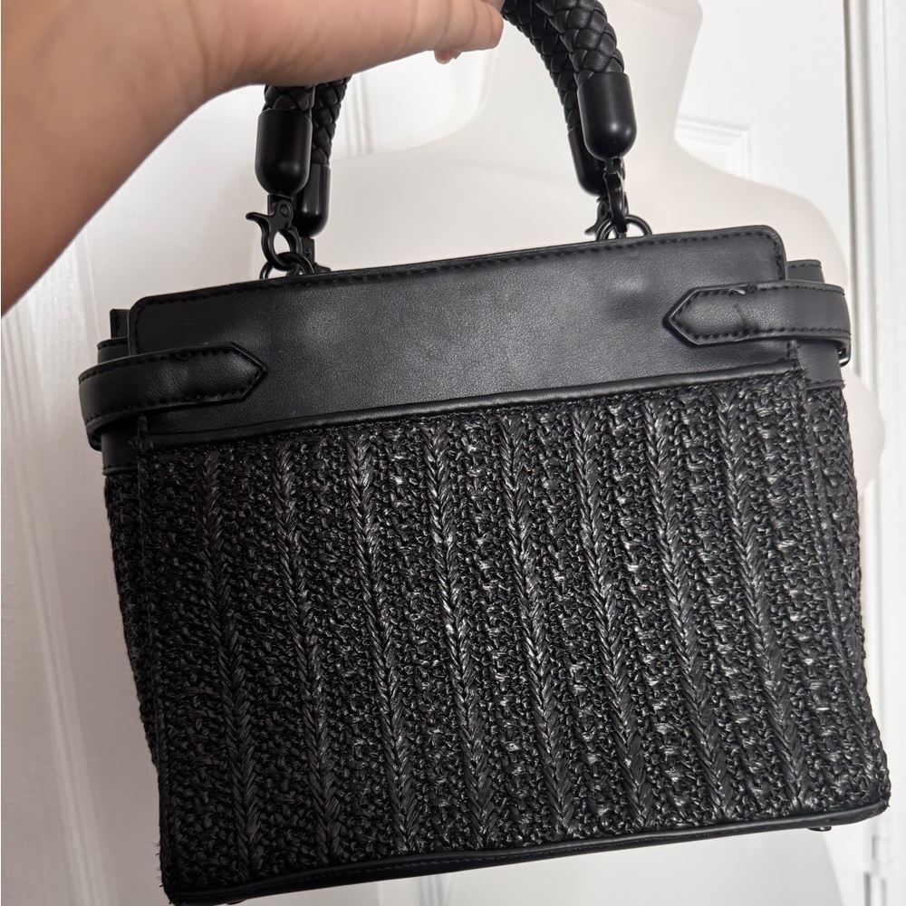 Steve Madden Black Quilted Shoulder Bag with Metallic Accents - Picture 2 of 4
